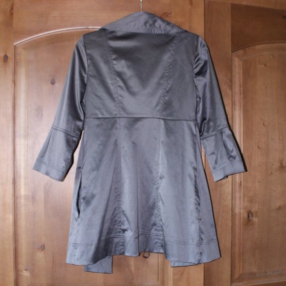 BCX Pleated Satin Pea Coat - Picture 2 of 9
